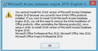 install microsoft access database engine (32-bit)