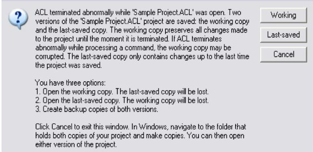 About ACL Corrupted Projects