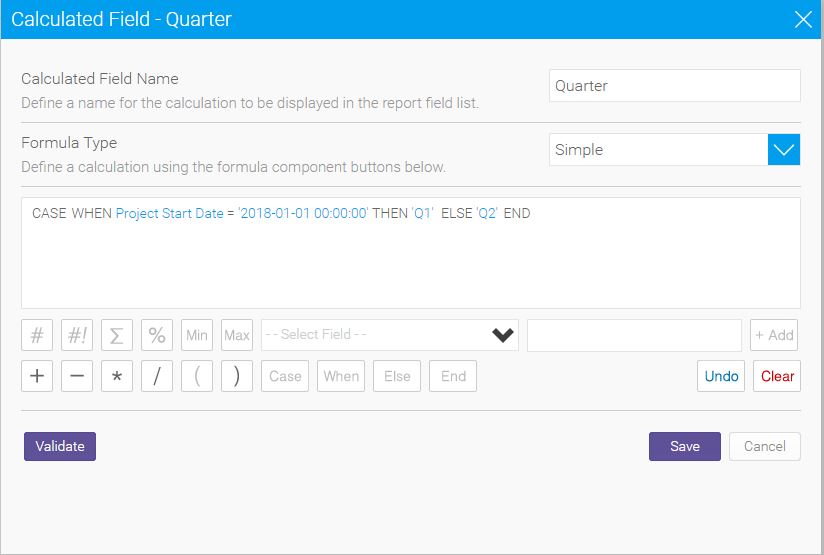 How to create a calculated field in Reports that works with a date
