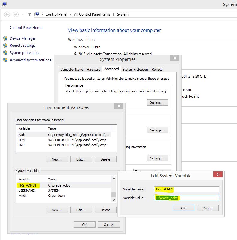 How set up native oracle odbc connection through windows dsn