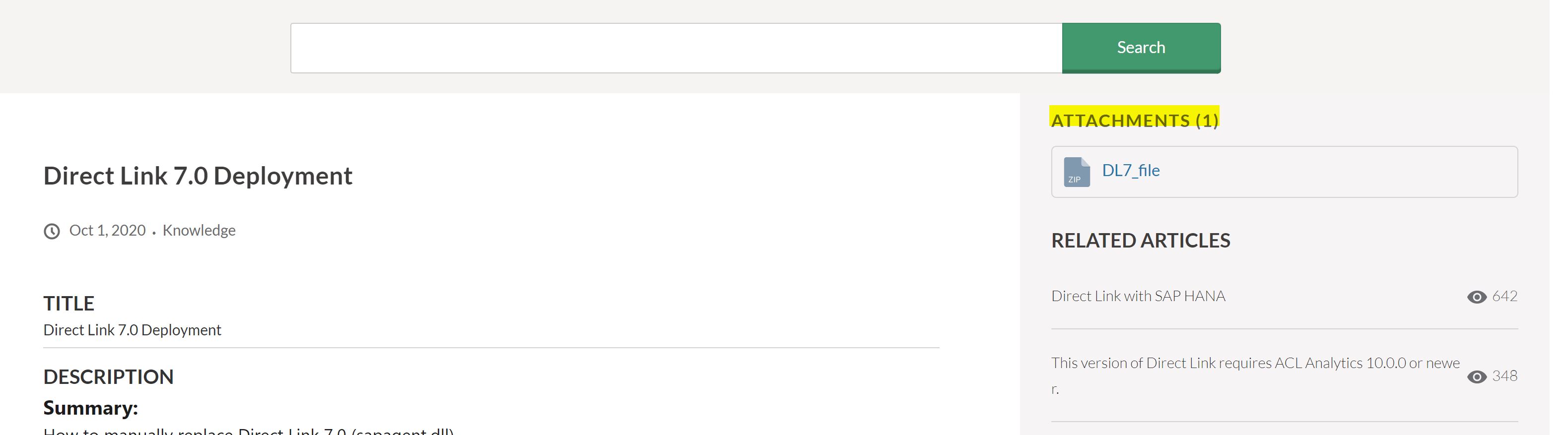 Direct Link 7.0 Deployment