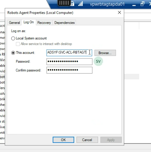 How to lookup/update Robot Agent Service User Internet Options settings